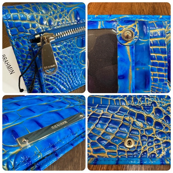Brahmin NWT Ady - Electric Indigo - Embossed Leather Wallet - Picture 7 of 12